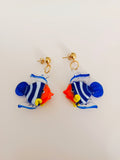 Pendientes de vidrio Peces multicolor