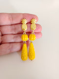 Pendientes Lágrimas y piñas amarillas