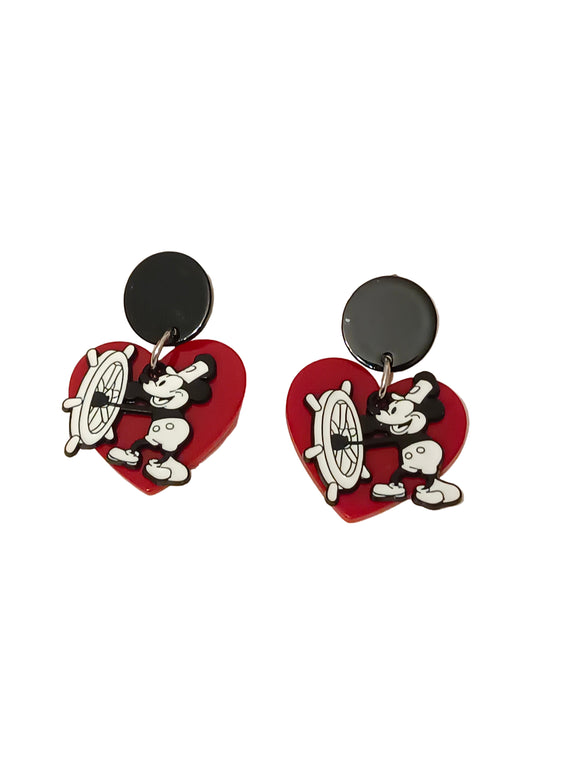 Pendientes Ratón y corazones