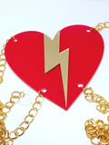 Heart with lightning bolt vest pendant
