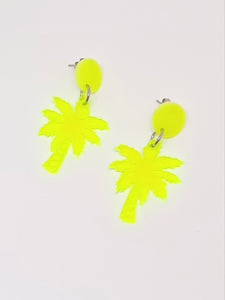 Neon Palm Tree Earrings