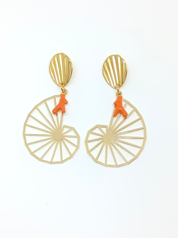Gold Nautilus earrings