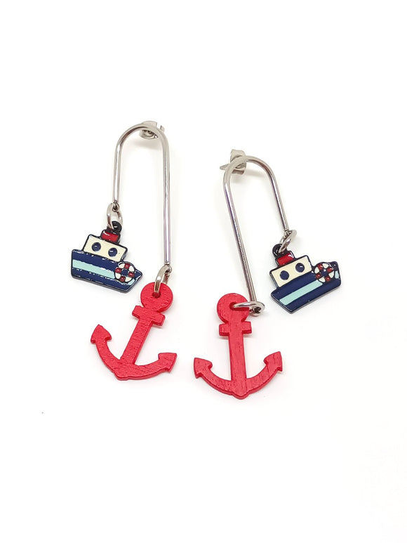 Anchors and boats earrings 