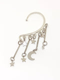 Pendiente ear cuff Estrellas y luna