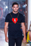 Heart with lightning bolt vest pendant