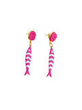 Pendientes Peces de rayas rosas