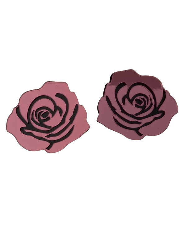 Pendientes Rosas espejo