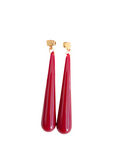 Pendientes Lágrimas estilo retro granate