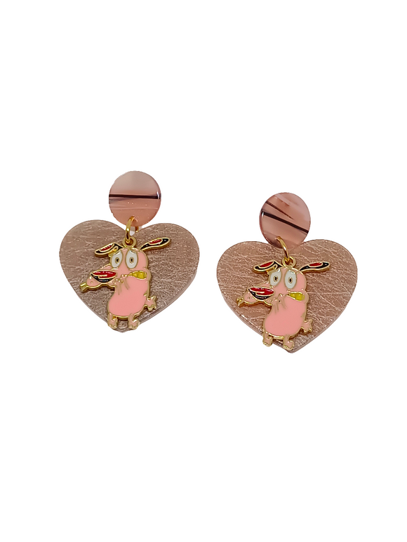 Pendientes Perro Agallas y corazones