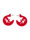 Red canary hoop earrings 