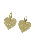 Pendientes Corazones dorado glitter