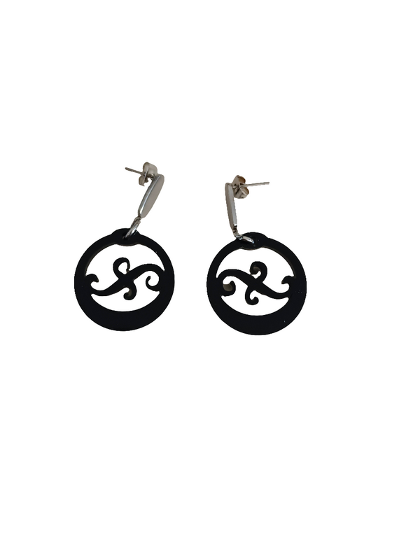 Pendientes argollas canarias negras