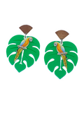 Pendientes Loros y monstera