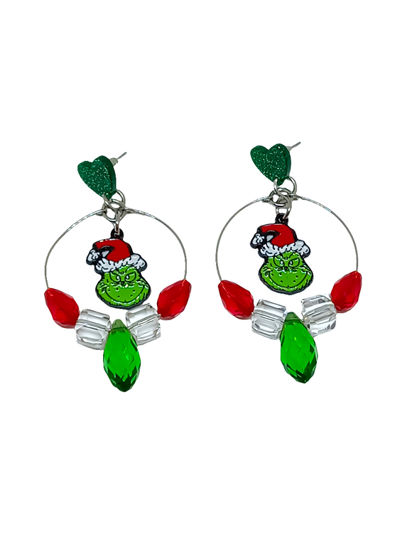 Pendientes aros Grinch