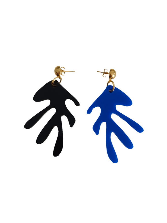 Pendientes Algas Azul y negro