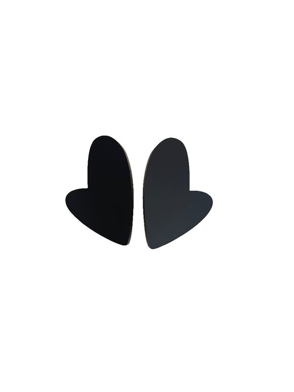 Pendientes Corazones imperfectos negros