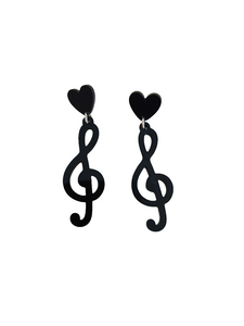 Pendientes clave de sol y corazón