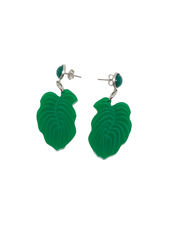 Pendientes Hojas verdes