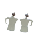 Italian mirror coffee pot earrings 