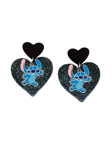 Pendientes corazones Stitch