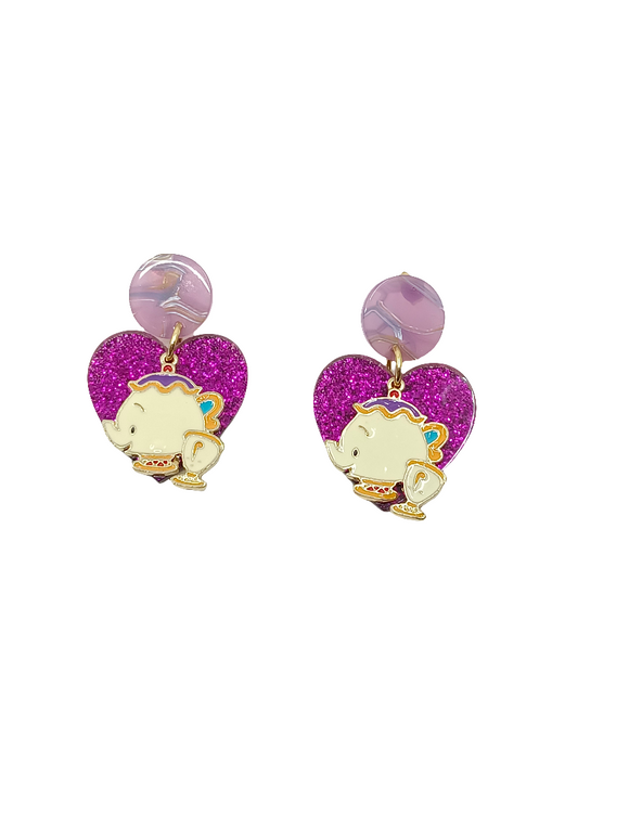 Pendientes Corazón Chip y Sra. Potts