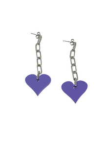 Pendientes corazones violetas