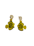 Pendientes de vidrio Peces amarillos