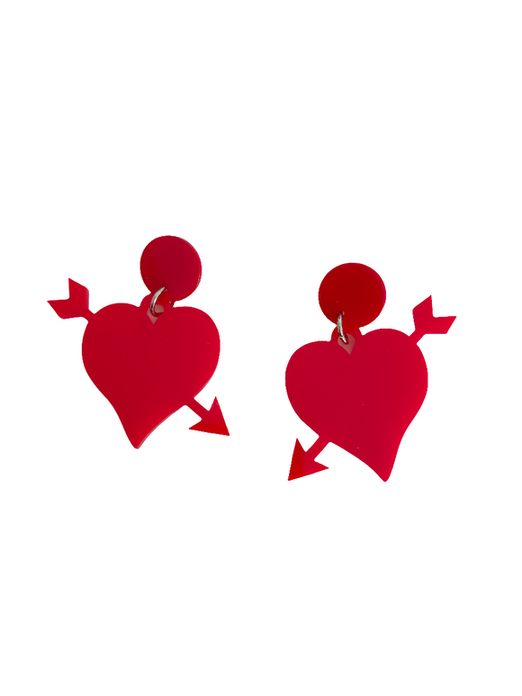 Pendientes Flechazo rojo