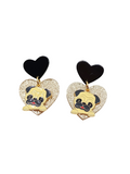 Pendientes corazones Perro pug