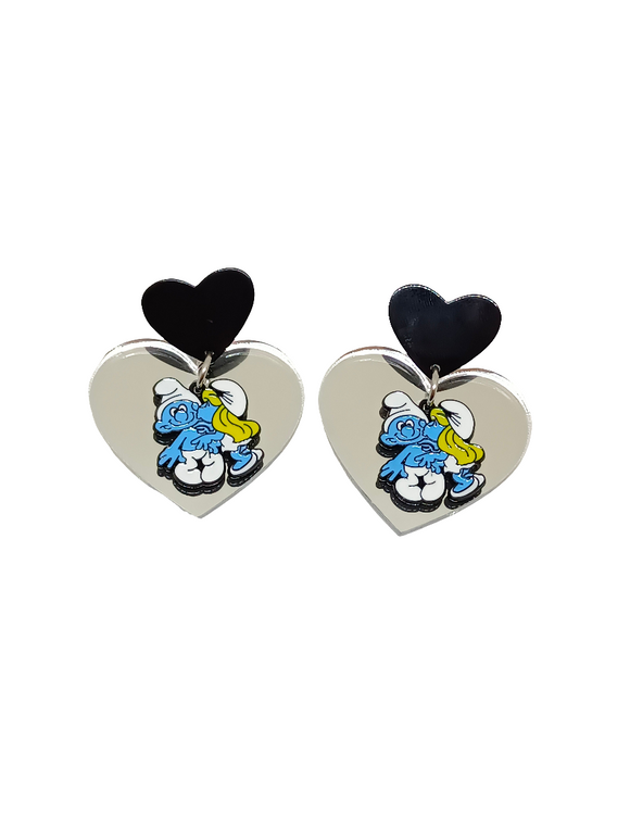 Pendientes Pitufo, Pitufina y corazón