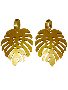 Pendientes maxi Monstera deliciosa dorada