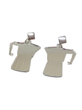 Italian mirror coffee pot earrings 