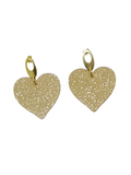 Pendientes Corazones dorado glitter