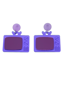Pendientes Televisores violetas