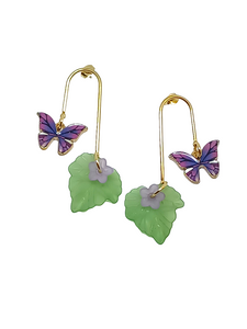 Pendientes Mariposas y hojas