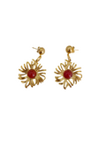 Pendientes Flores doradas y ágatas