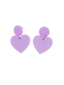 Pendientes Corazones violetas