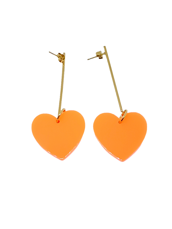 Pendientes Corazones naranjas