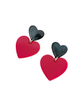 Pendientes Corazones rojos y negros