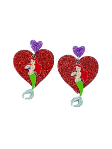 Pendientes Corazones y Sirenita