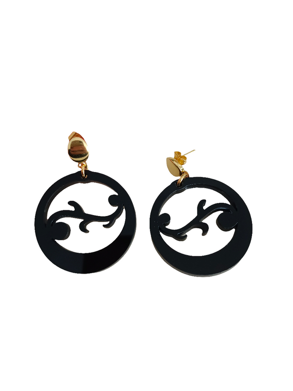 Pendientes argollas canarias negras