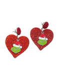 Pendientes corazones Grinch