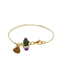 Pulsera dorada rígida Cactus