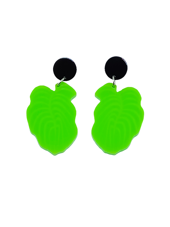 Pendientes Hojas verdes