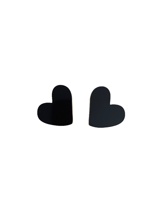 Pendientes Corazones negros m