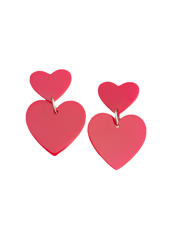 Pendientes Corazones rojos