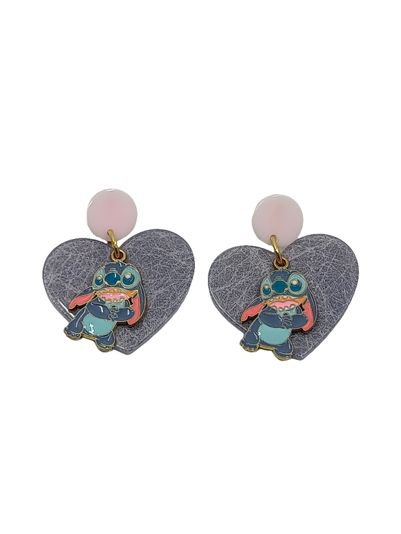 Pendientes corazones Stitch