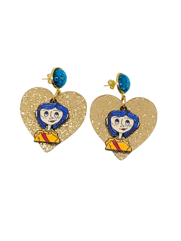 Pendientes Corazón dorado Coraline