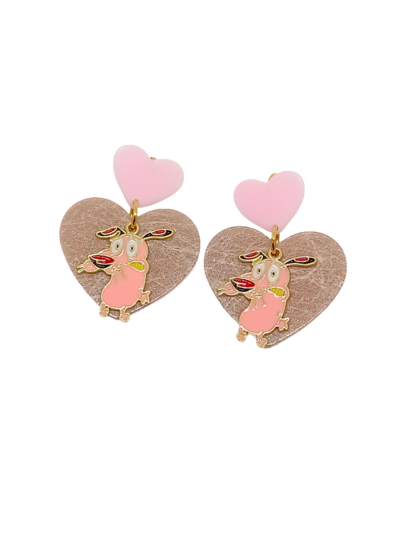 Pendientes Perro Agallas y corazones