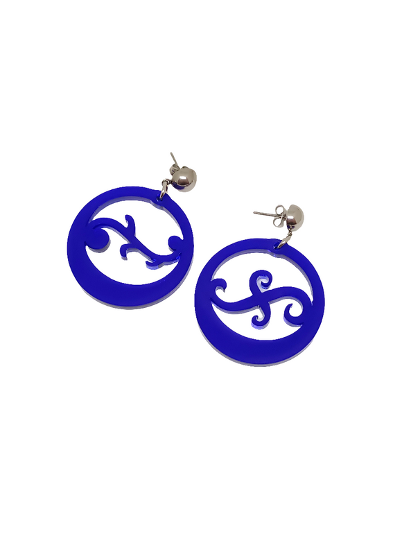 Pendientes argollas canarias azules